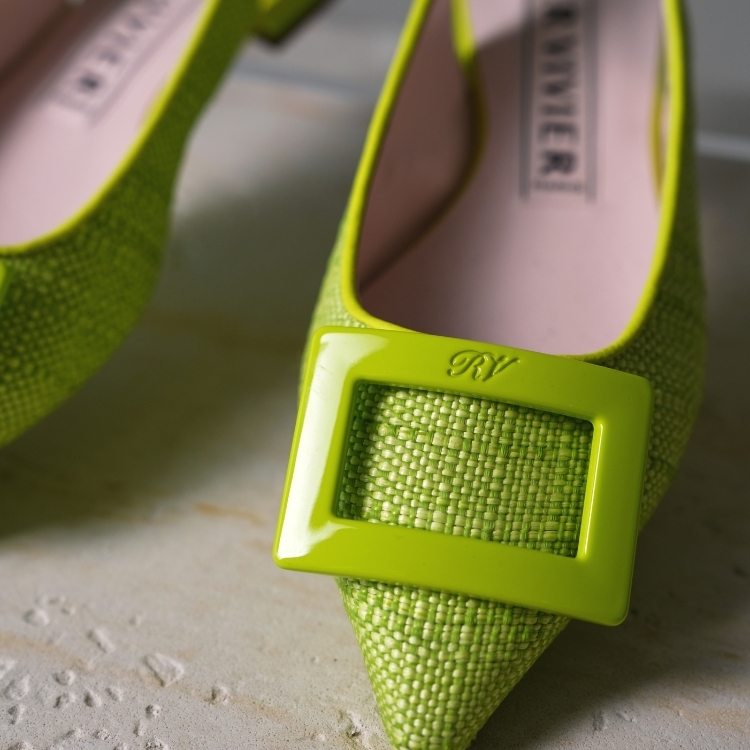 (CF17)RV 螢光綠編織涼鞋37.5 號