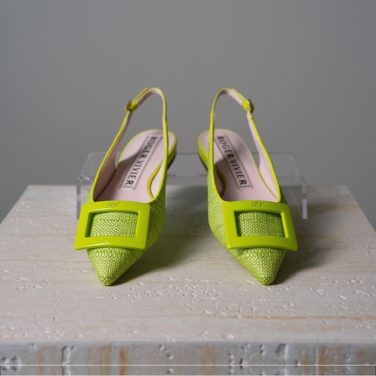 (CF17)RV 螢光綠編織涼鞋37.5 號