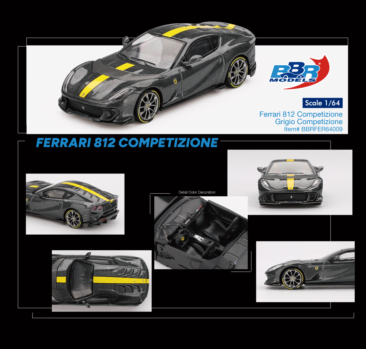 【預訂】BBR Models Ferrari 812 Competizione Grigio Competizione