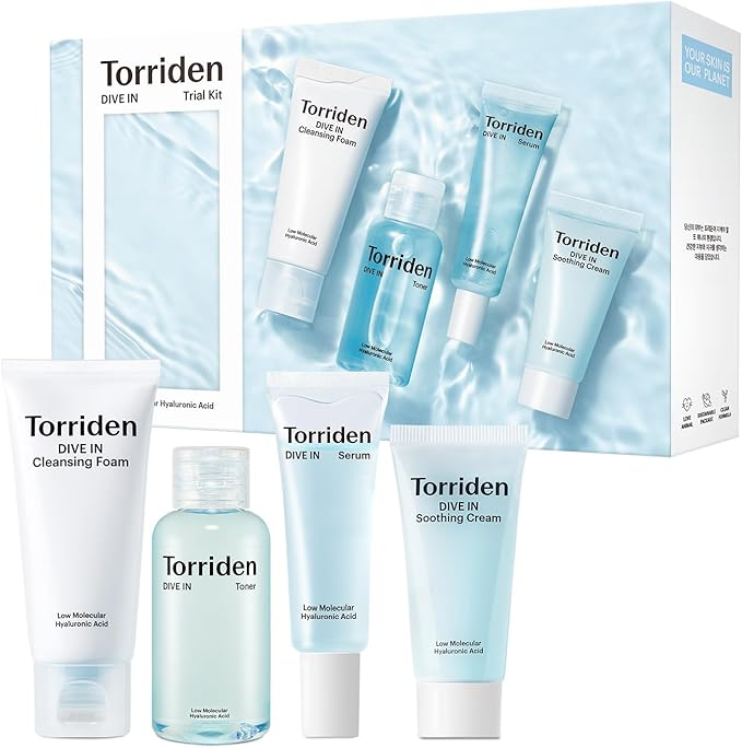 DIVE-IN Skin Care Trial Kit - Travel Kit (toner, cleansing foam, serum, cream)0817