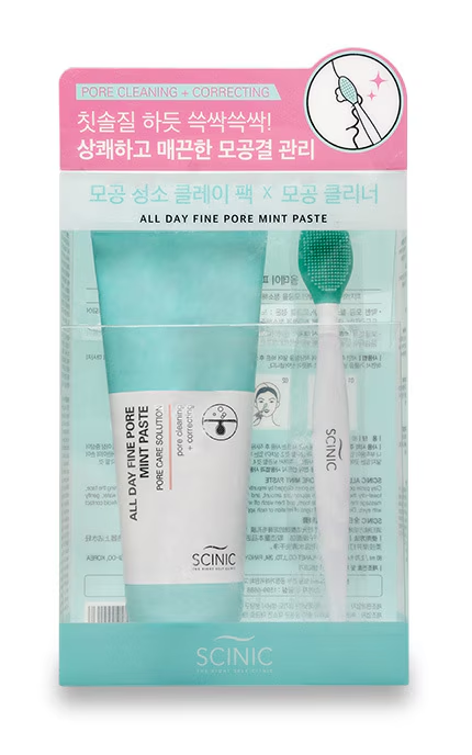 SCINIC - All Day Fine Pore Mint Paste: Paste 80ml + Pore Cleaner 1pc 8809546000138