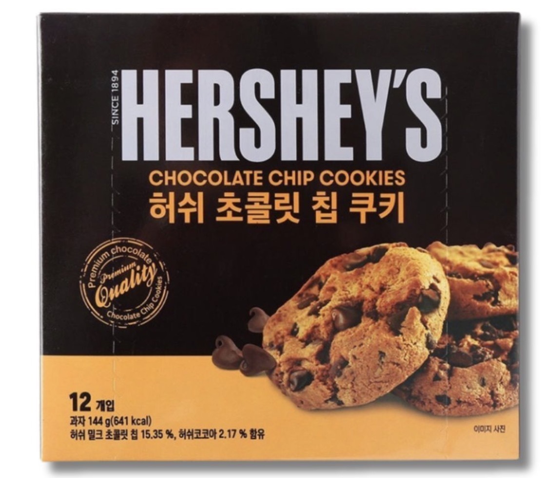 HERSHEY - Chocolate chip Cookie 144g (1Box)(12 pieces per pack)8809256677347 EXP.20