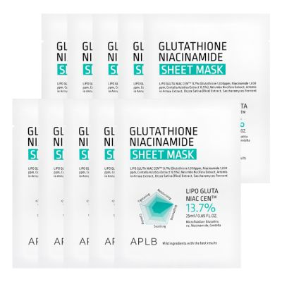 APLB Glutathione Niacinamide Sheet Mask 10pcs8809874683317 EXP.2027.09.09