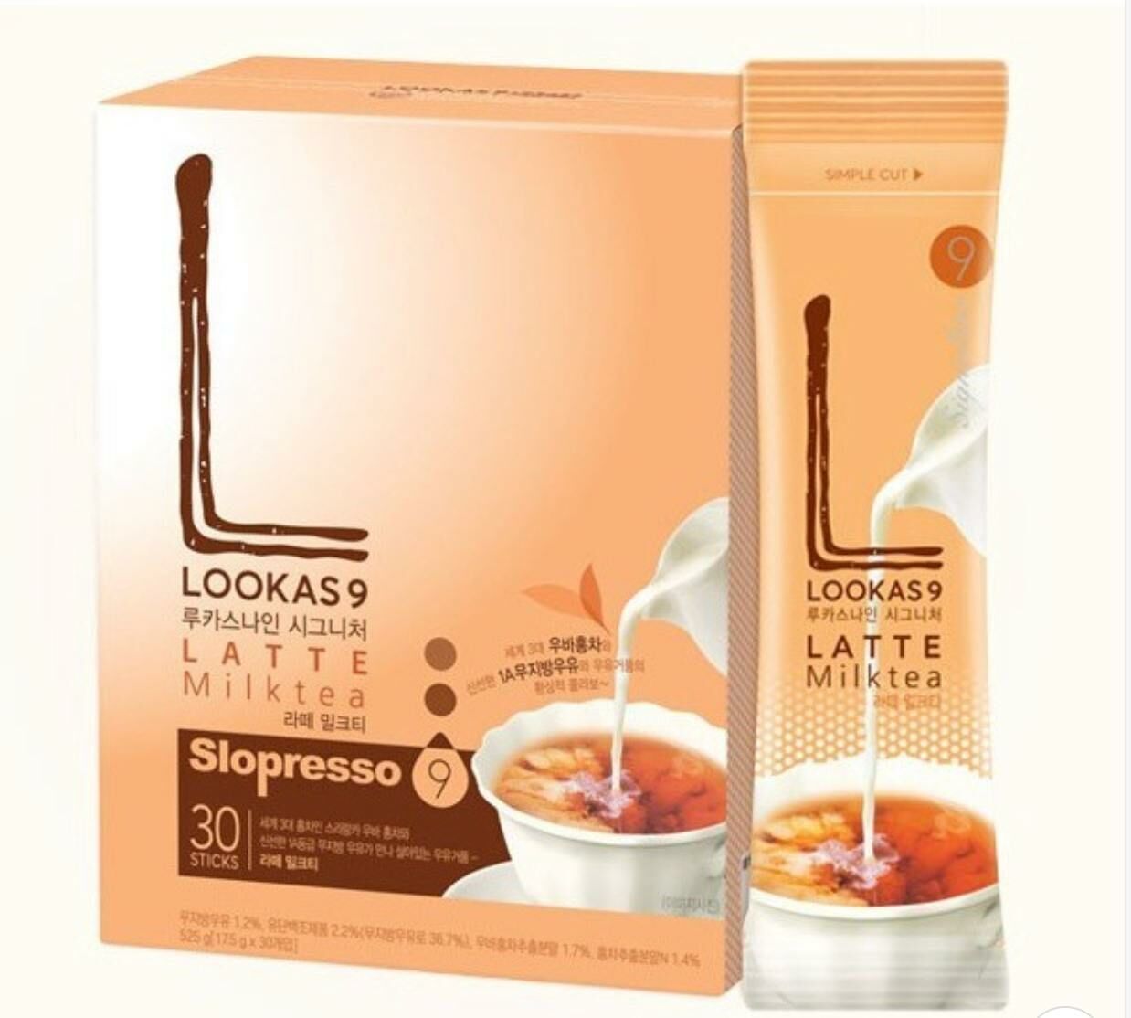 LOOKAS 9 Latte Milk Tea 17.5G * 30EA8801069406510 EXP.2025.12.14