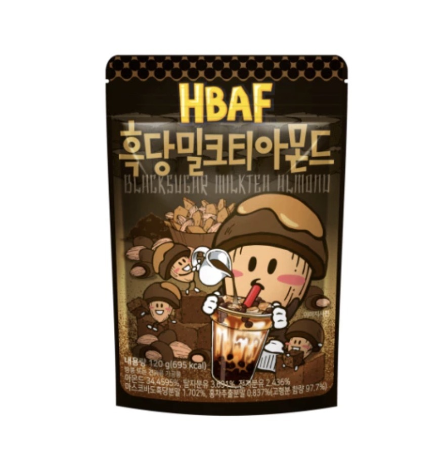 HBAF Black Sugar Milk Tea Almond 120g8809617944811 EXP.2026.05.12