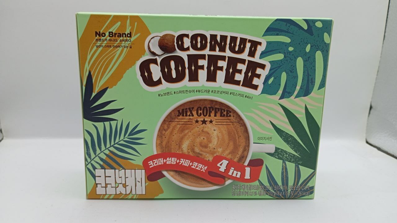 No-Brand Korean Instant Coffee Packets Coconut Coffee 18g x152087685949228 exp.2026