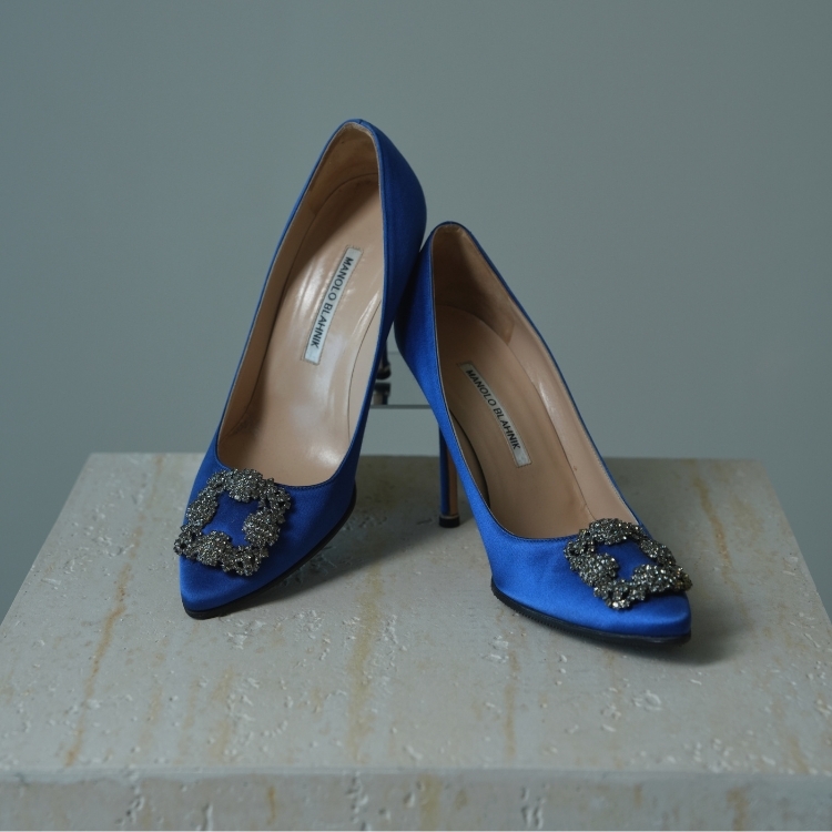 (CF23)Manolo Blahnik 藍色高跟鞋 39.5號