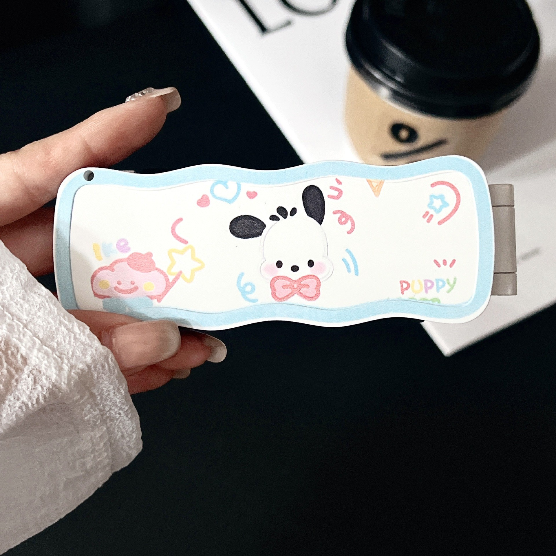 Cute Cartoon Foldable Comb with Built-in Mirror