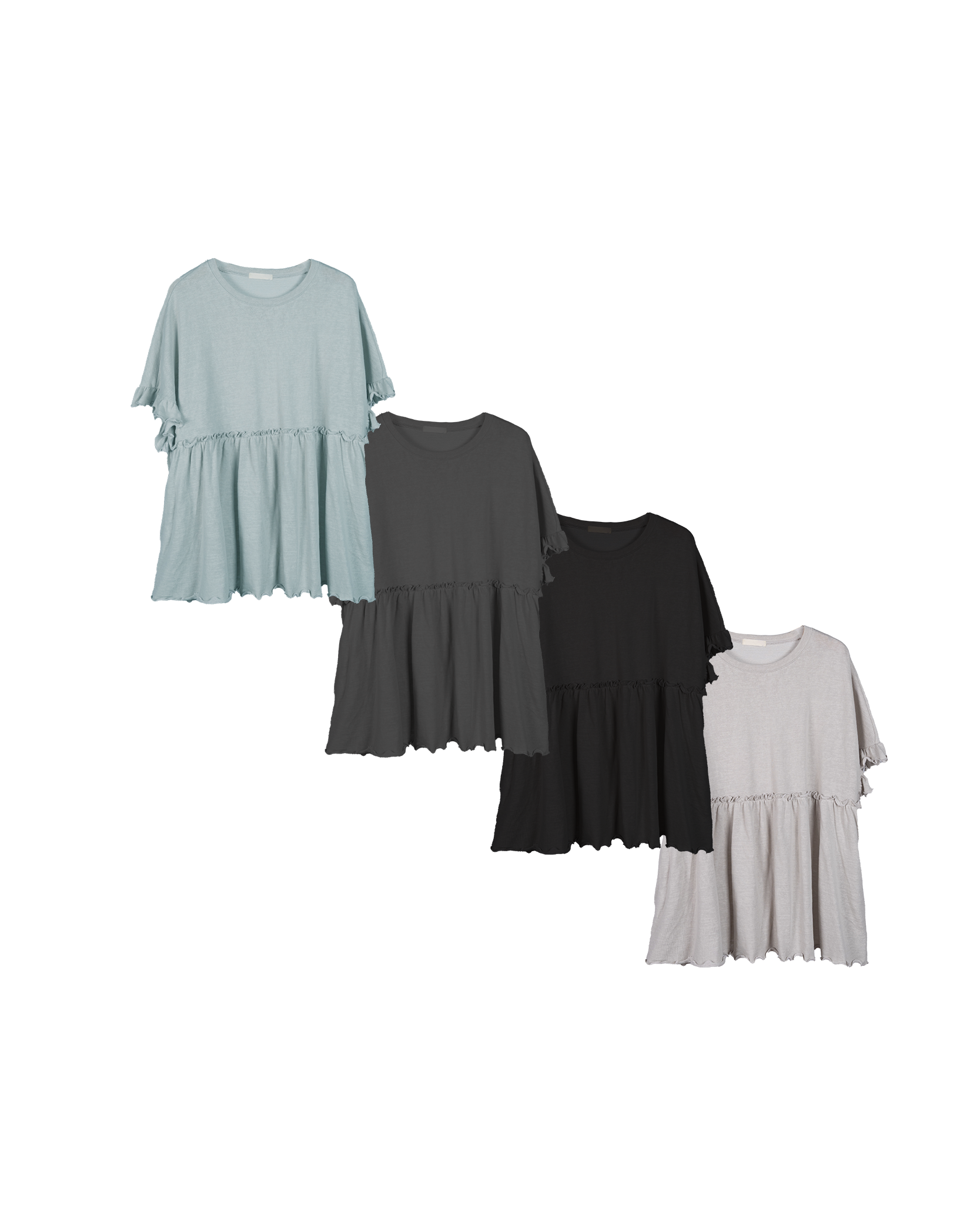 薄線織ruffle邊短袖TOP