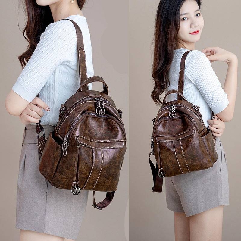 後背包 後背包女 皮革背包 小後背包 背包 女生包包 尼龍包包 流行 背包女 防水背包 旅行後背包 黑色後背包 021