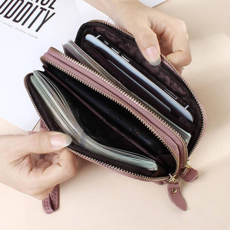 真皮錢包 錢包女 長夾 手拿包 女生包包 手機包 皮包 女用長夾 零錢包女 零錢包 運動錢包 女生錢包 錢包韓國 061