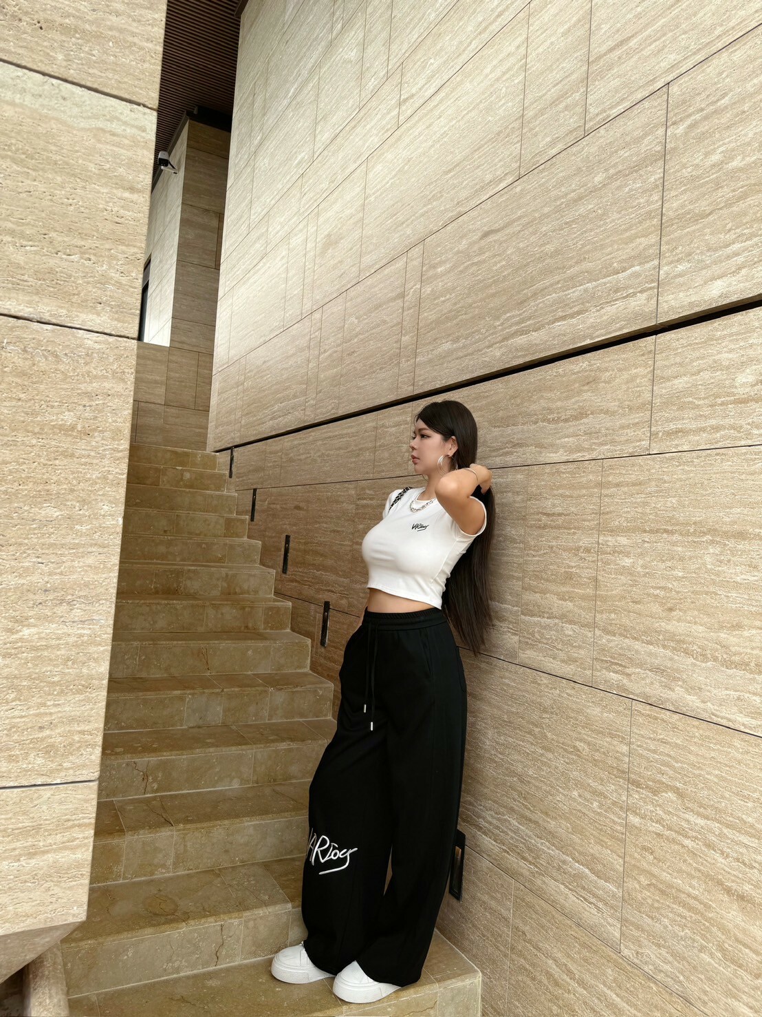 美式甜豆’America—草寫長褲(加長版)