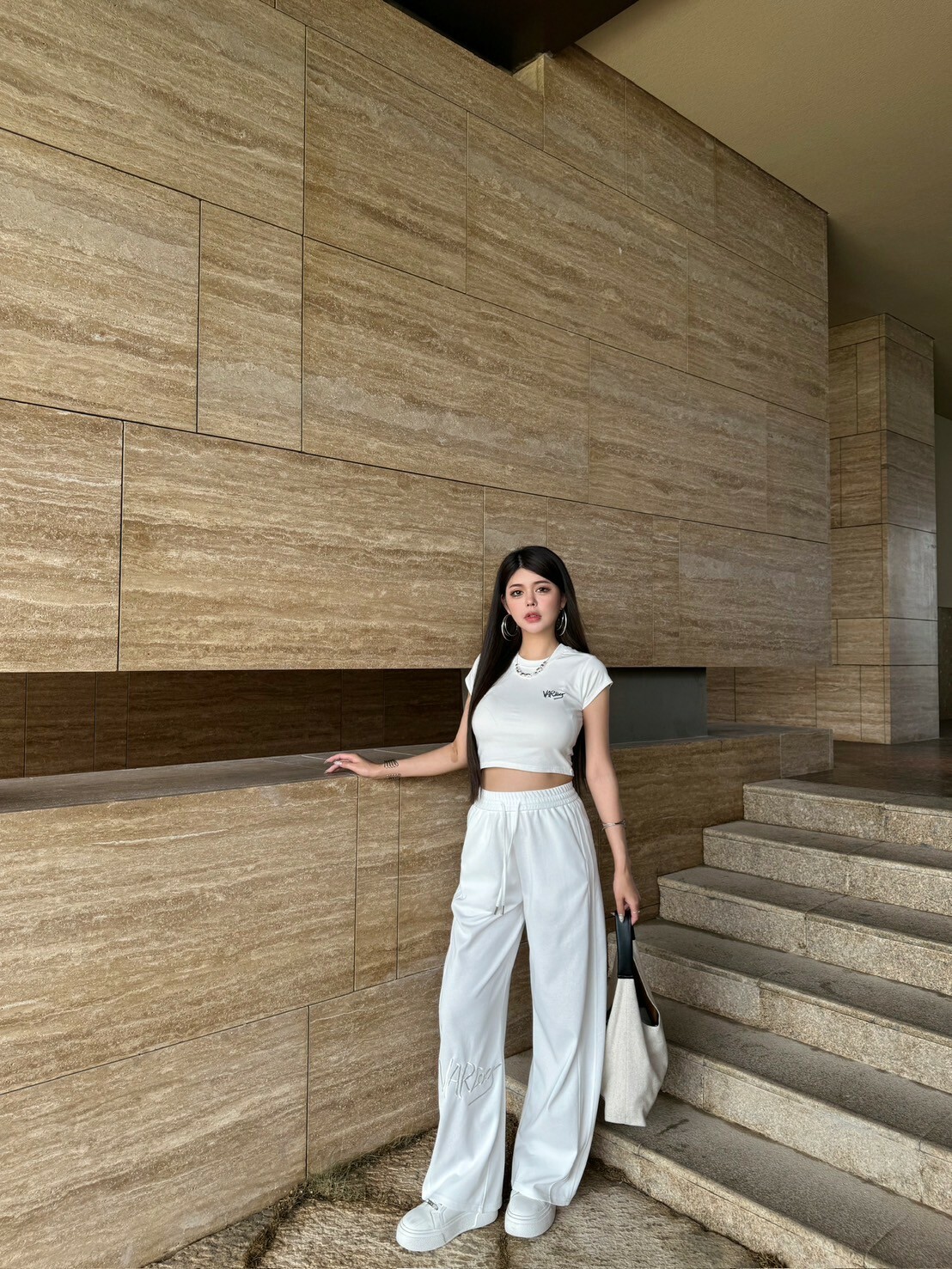 美式甜豆’America—草寫長褲(加長版)