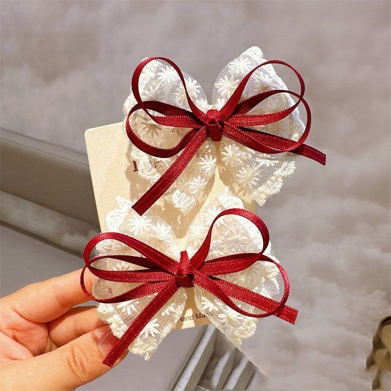 [4 FOR RM10] Korean Lace Bow Elegant Trim Hair Clip