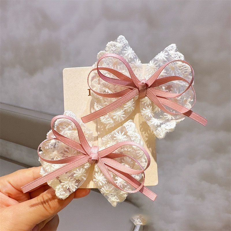 [4 FOR RM10] Korean Lace Bow Elegant Trim Hair Clip