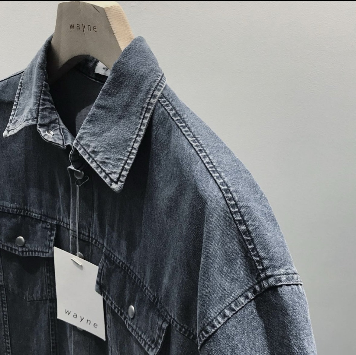 正韓➸水洗牛仔短袖襯衫