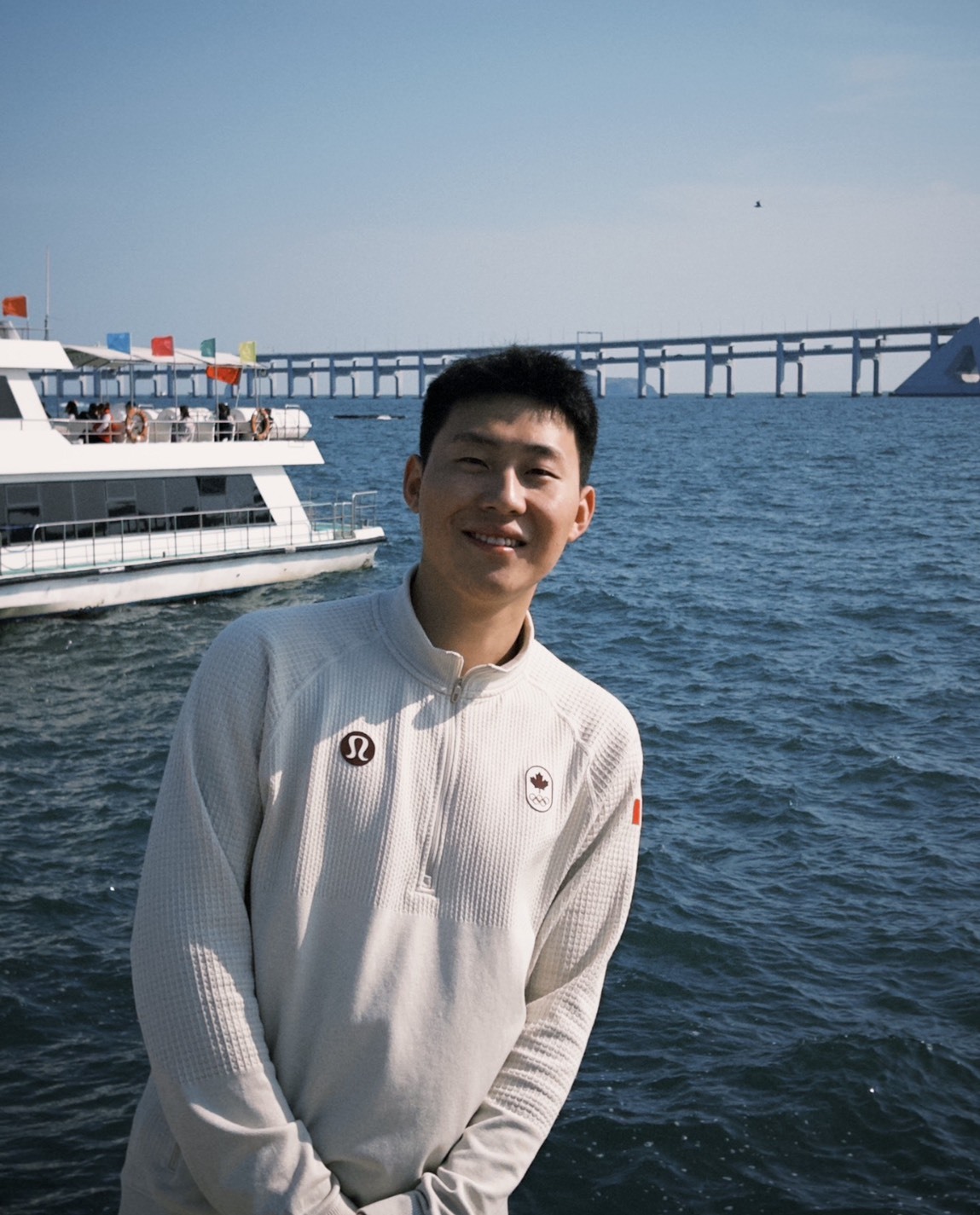 lululemon 男款 象牙白 立領運動長袖夾克