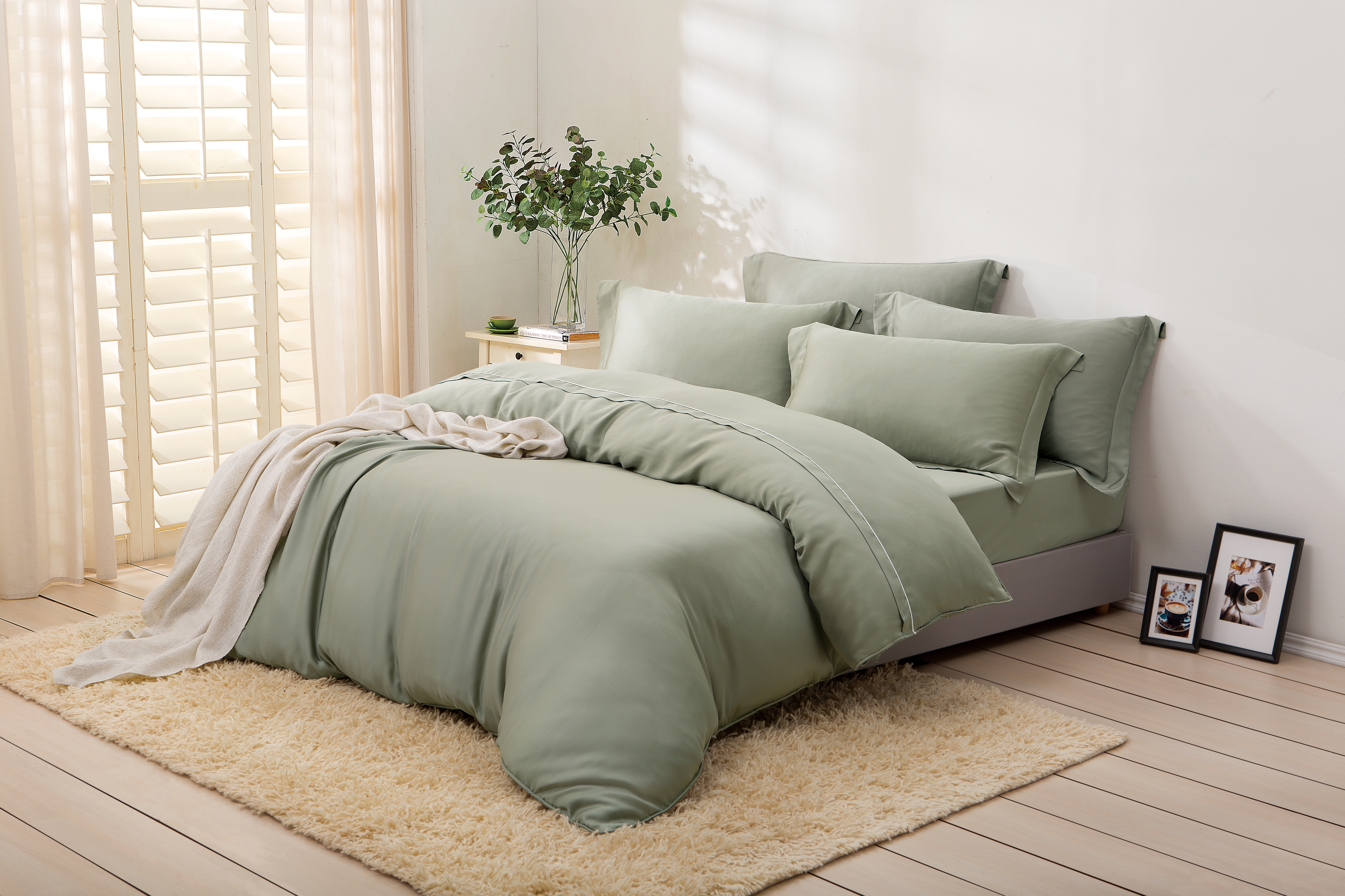 100%頂級60支素面天絲|枕套+床包 |有單人