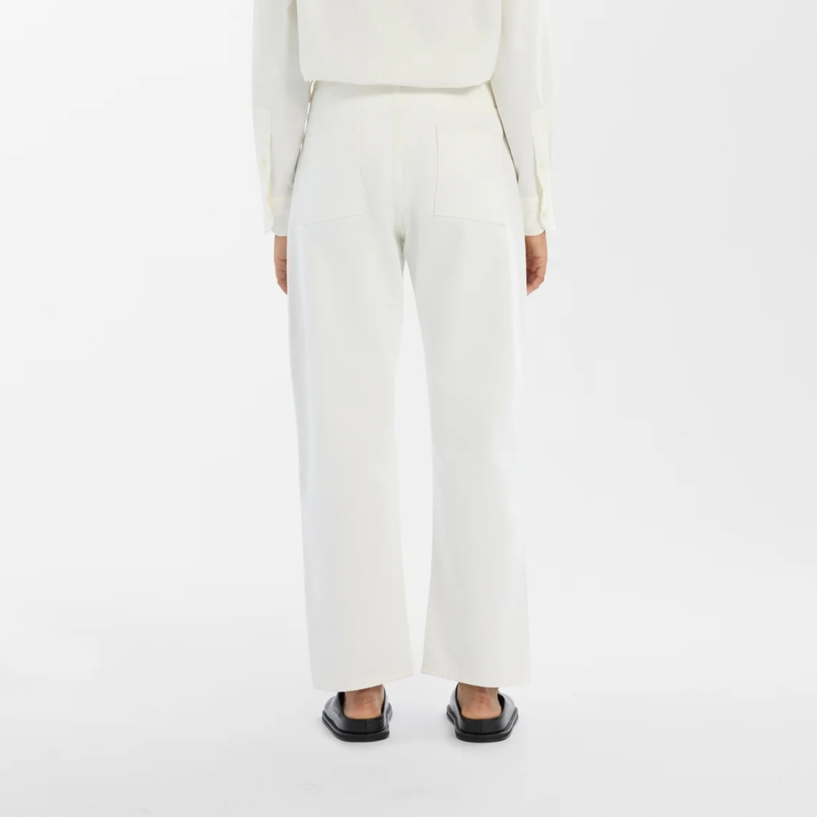 1FO0510-084 STUDIO NICHOLSON Ruthe Denim Pant White #RUTHE SNW - 695 OPTIC WHITE (BR)