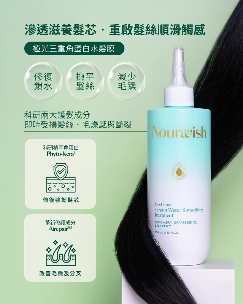 美國Nourwish 極光三重角蛋白水髮膜300ml #DS1696