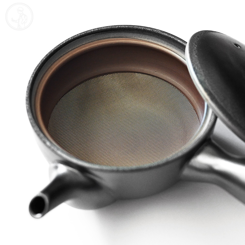 萬古燒 扁形青磁急須 320cc