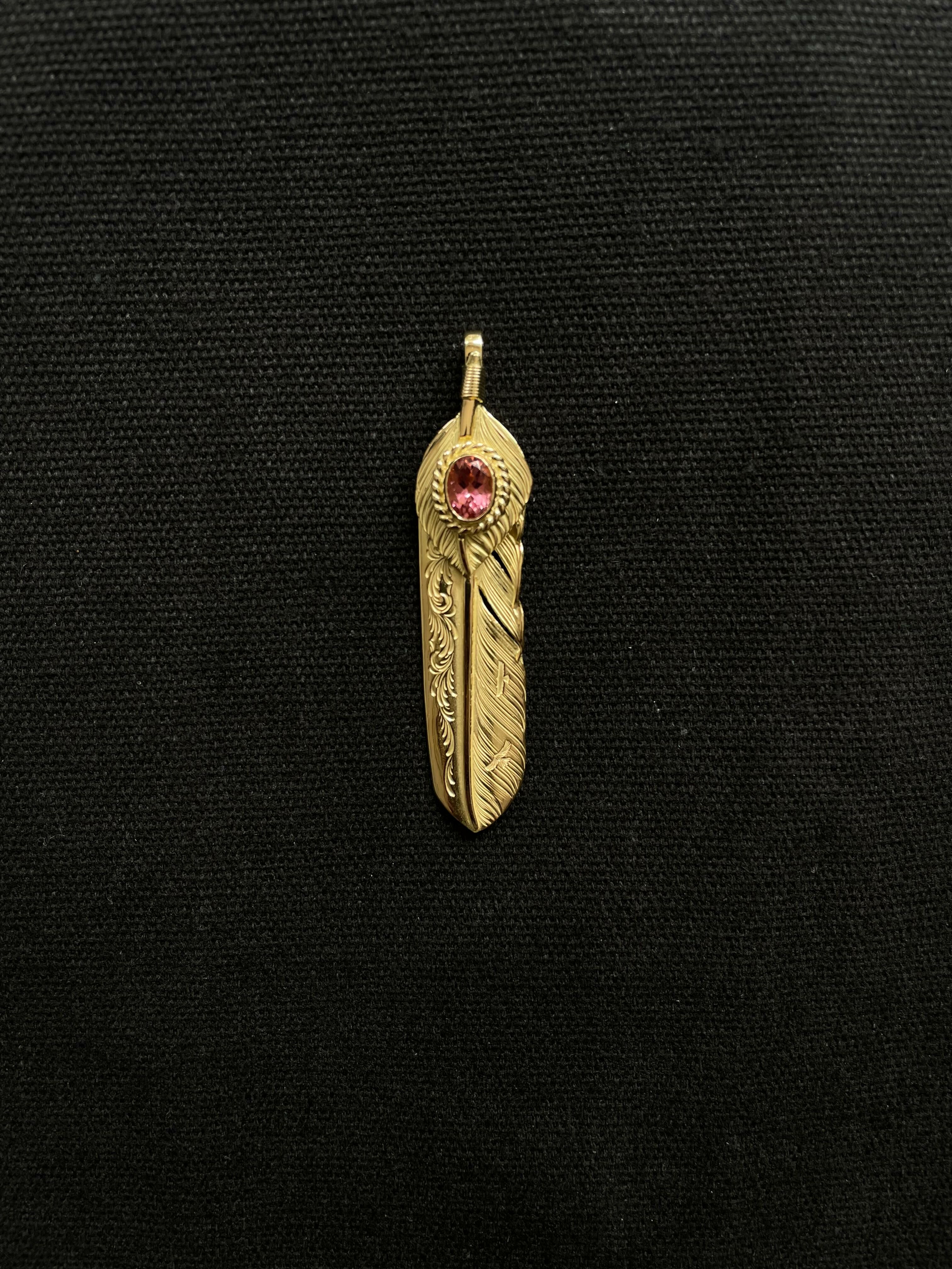 上金金繩粉碧璽全金唐草飛行羽毛大碼*