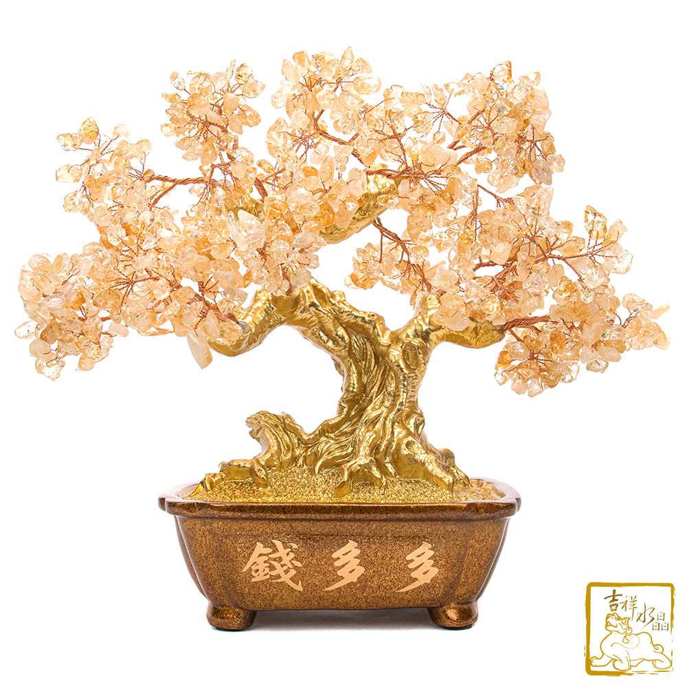 黃水晶錢多多發財樹 2.05kg 財運亨通