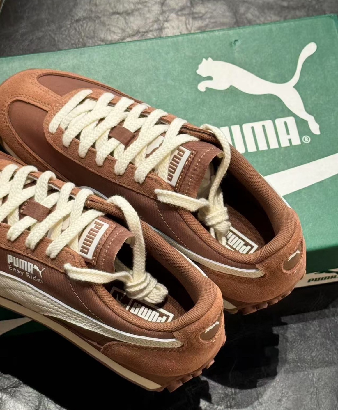 PUMA Easy Rider Nylon Cool 棕色 休閒鞋 男女同款