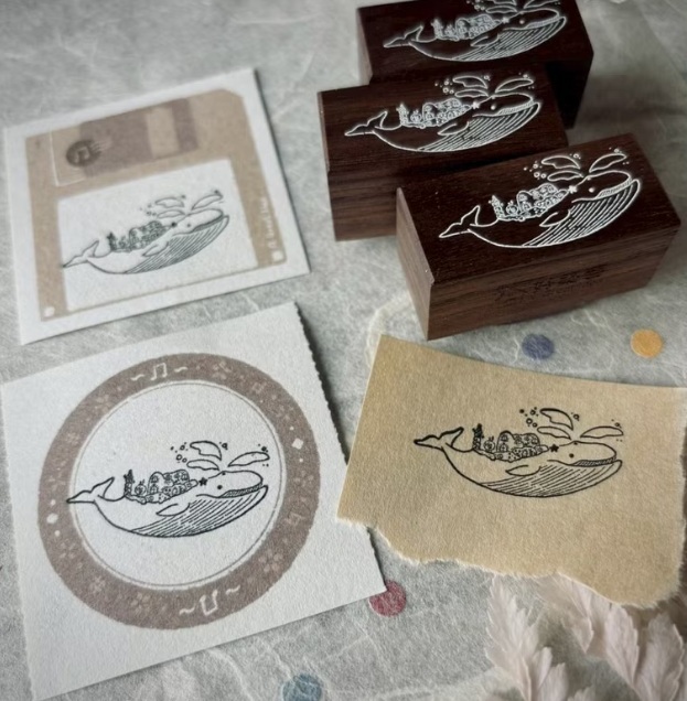 好築藝．藍鯨出發 木頭印章