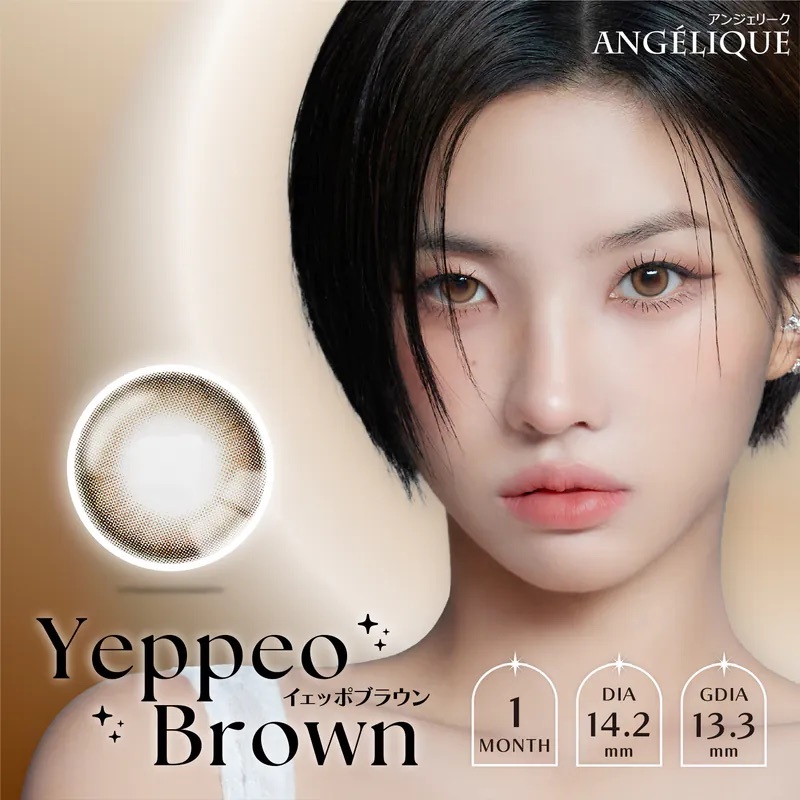 [月拋] Angelique 1 Month Yeppeo Brown｜彩妝隱形眼鏡｜每盒2片