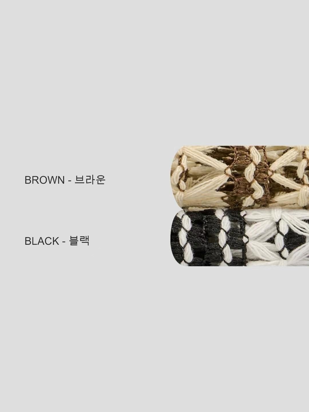 JIN UNIVERSAL 🇰🇷韓國 編織 混紡 民族風 鏤空襯衫 針織 短袖 上衣