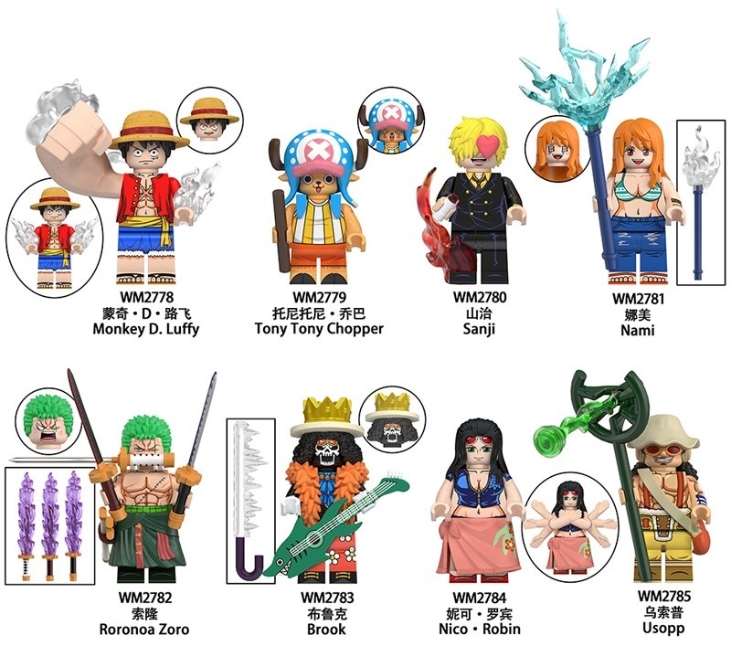 One Piece Custom Minifigures Minifigs Set Fit Lego WM6191