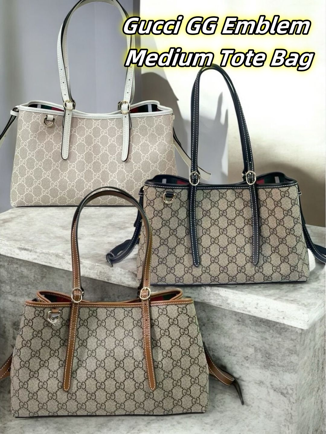 Gucci GG Emblem Medium Tote Bag