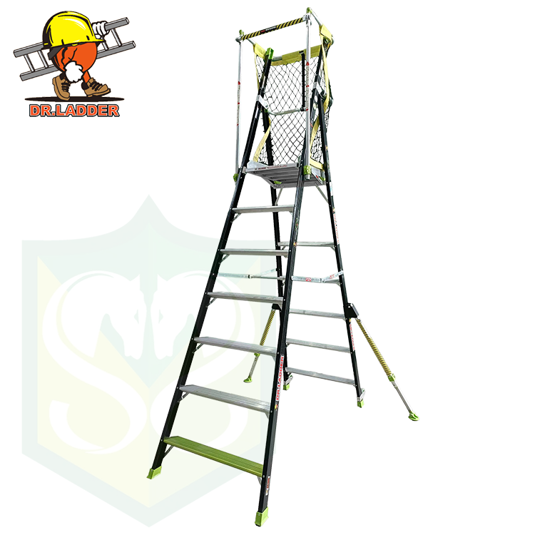 DR. LADDER DRUFL-007系列輕裝纖維平台梯 (有斜撐)
