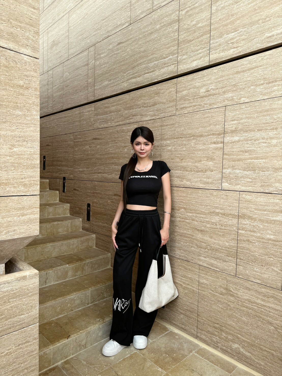 美式甜豆’America—草寫長褲(正常版)