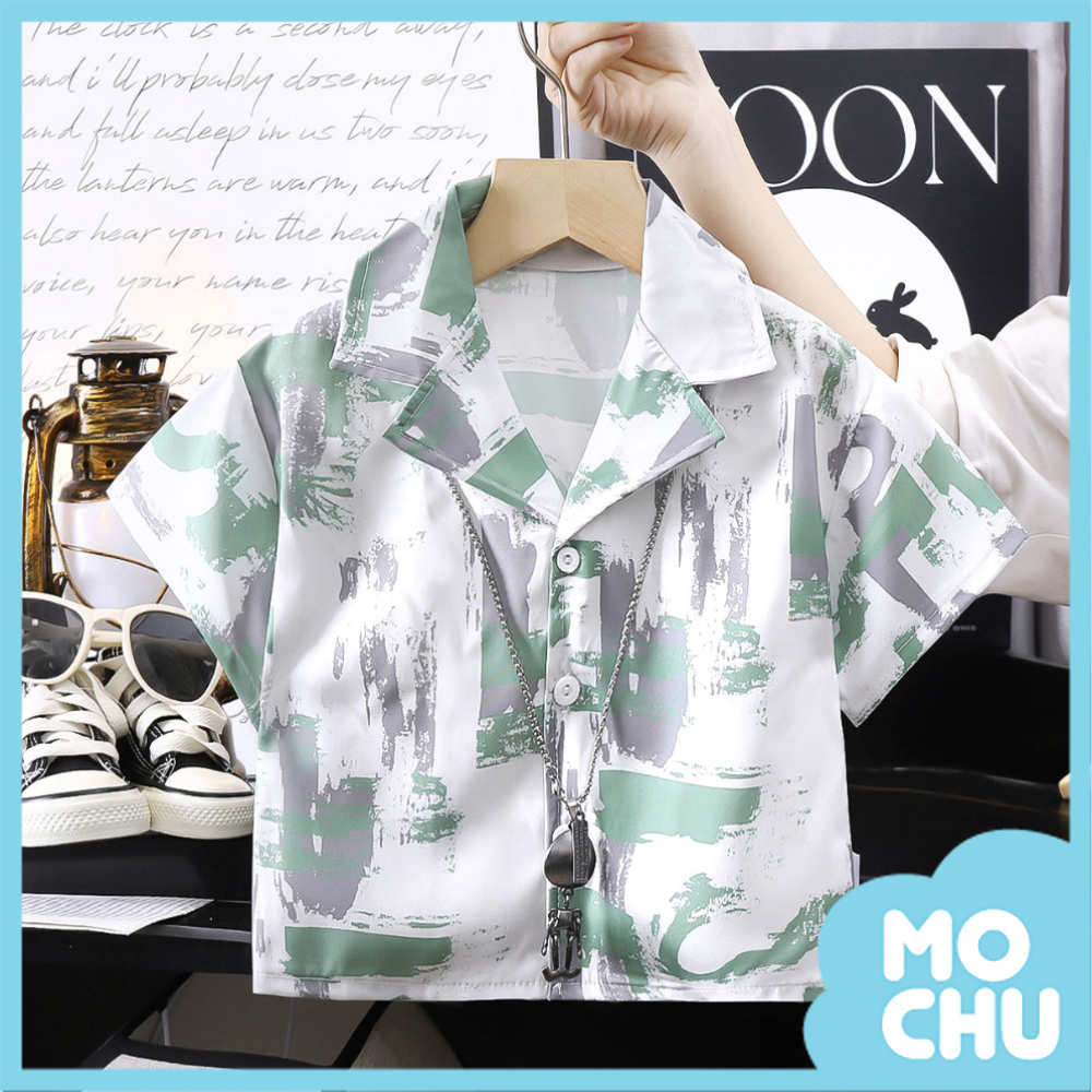 彩漆休閒沙灘花襯衫