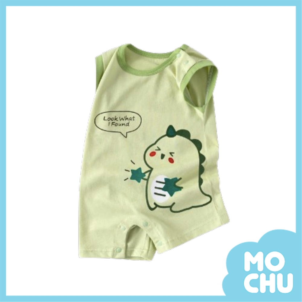 綠色小恐龍無袖連身衣