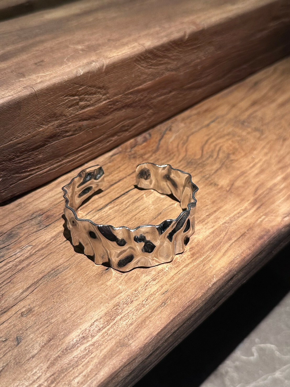 【限加購】A'3褶皺造型金屬手環