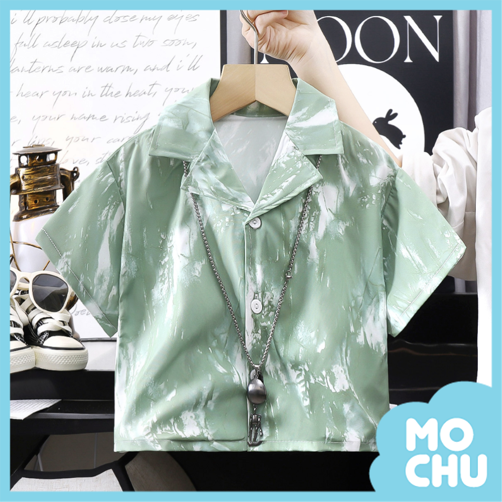 紮染休閒沙灘花襯衫