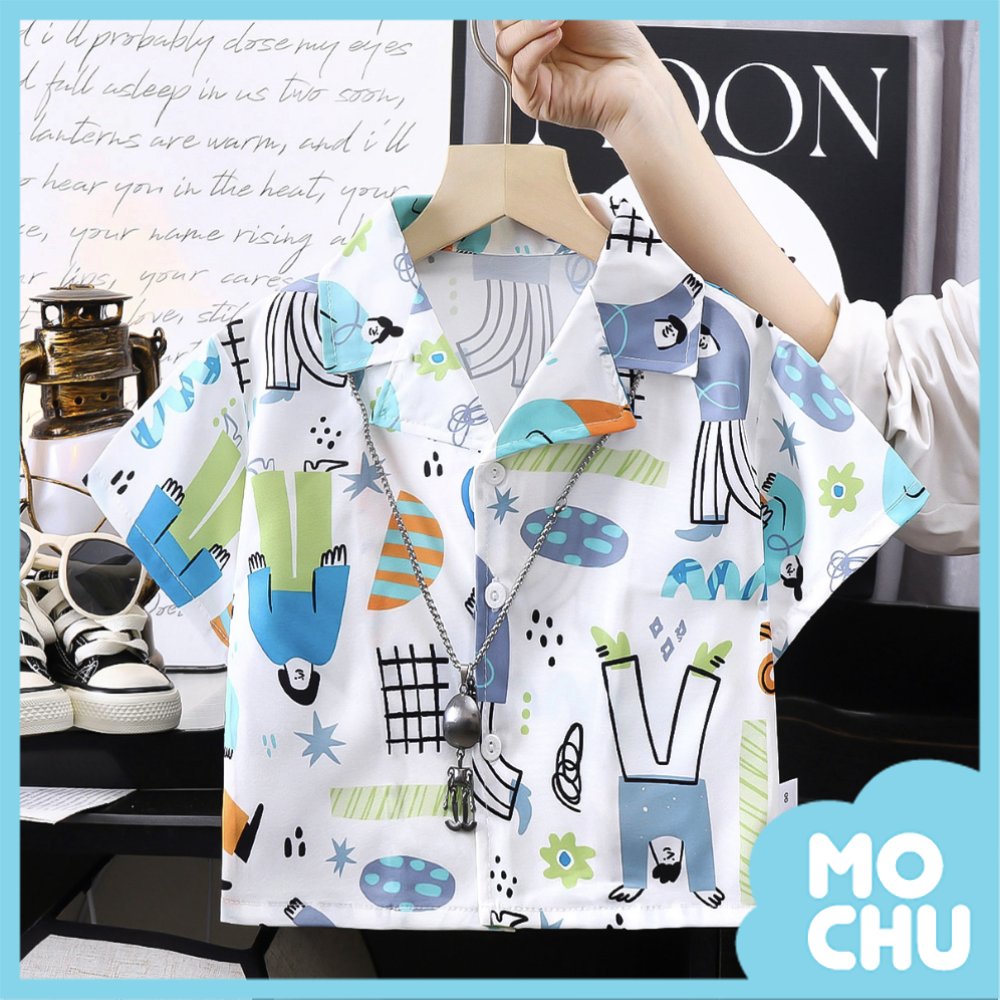 倒立人休閒沙灘花襯衫