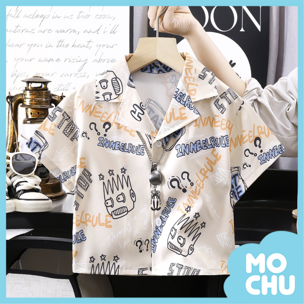 機器人休閒沙灘花襯衫