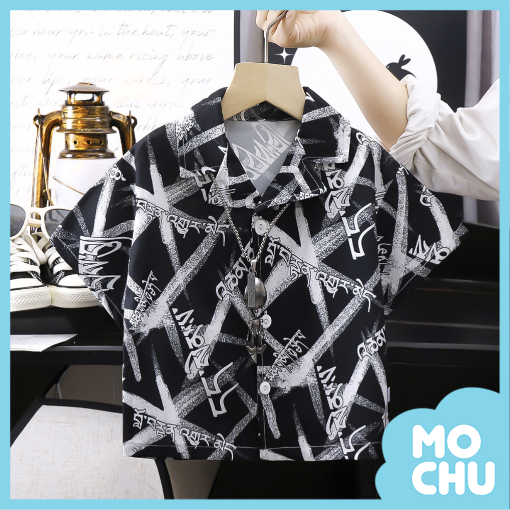 隨性風休閒沙灘花襯衫