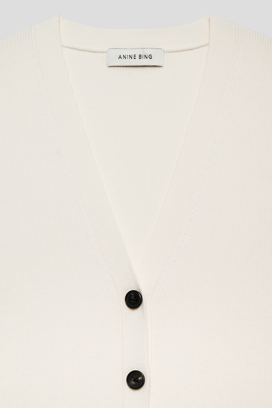 Anine Bing｜LAWRENCE V領排釦細羅紋背心