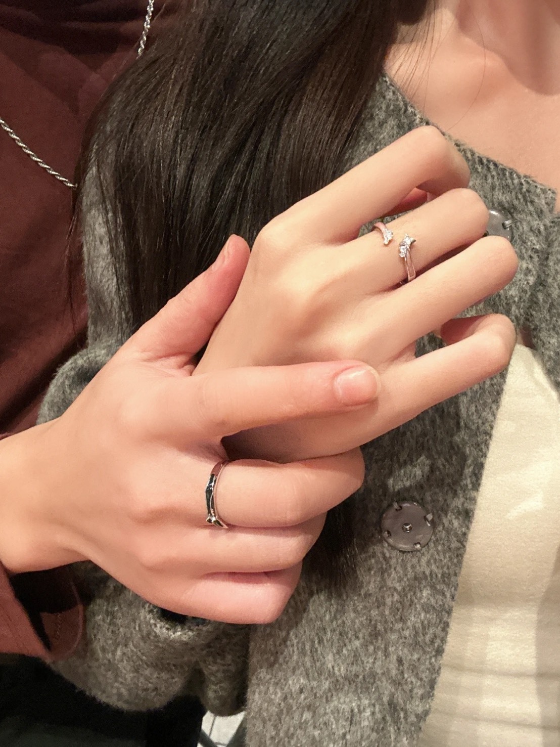 周大生星光戀人對戒 925純銀  戒指 男女同款情侶款（可調節）