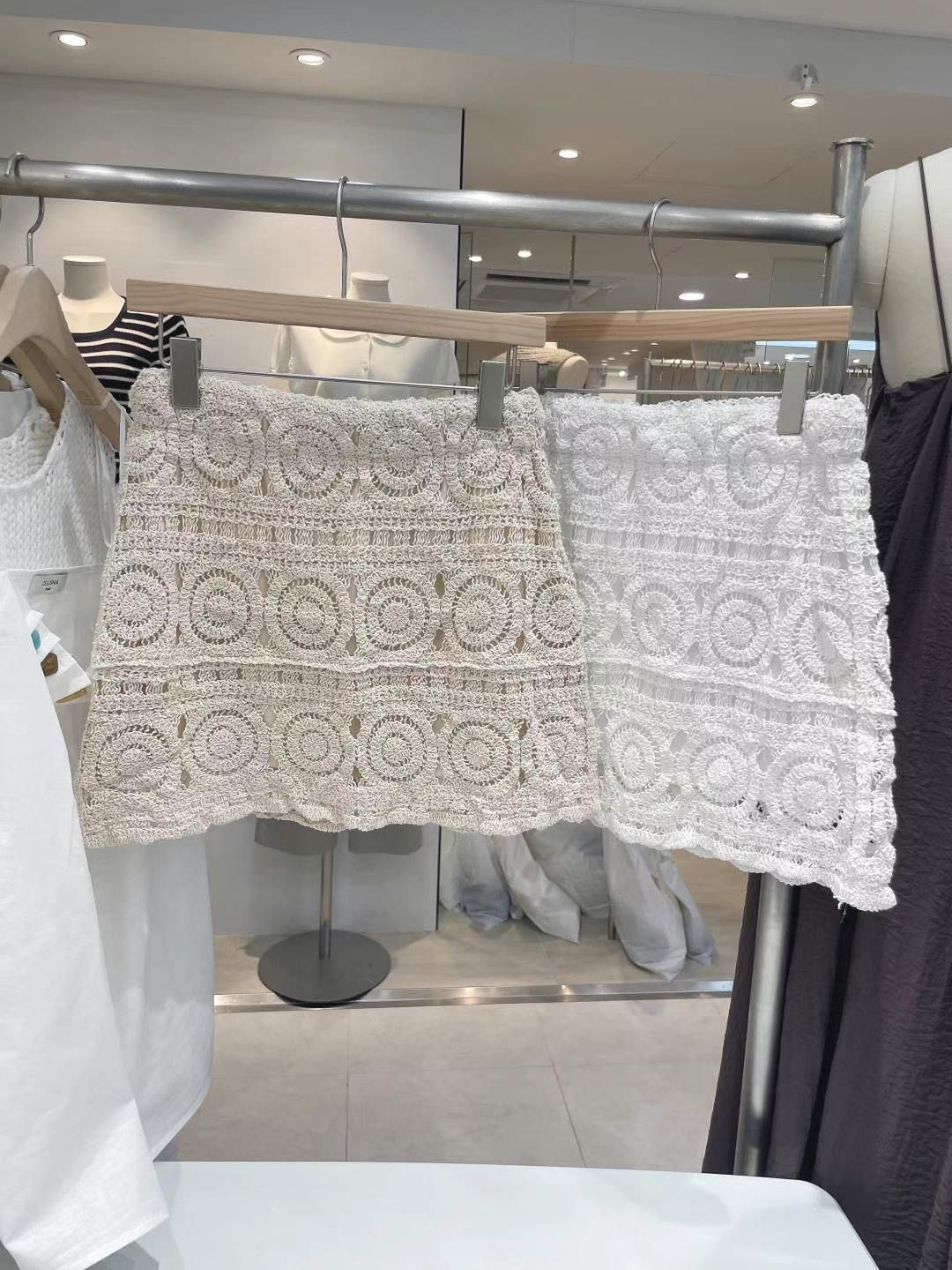 通花民族風短裙(杏色)