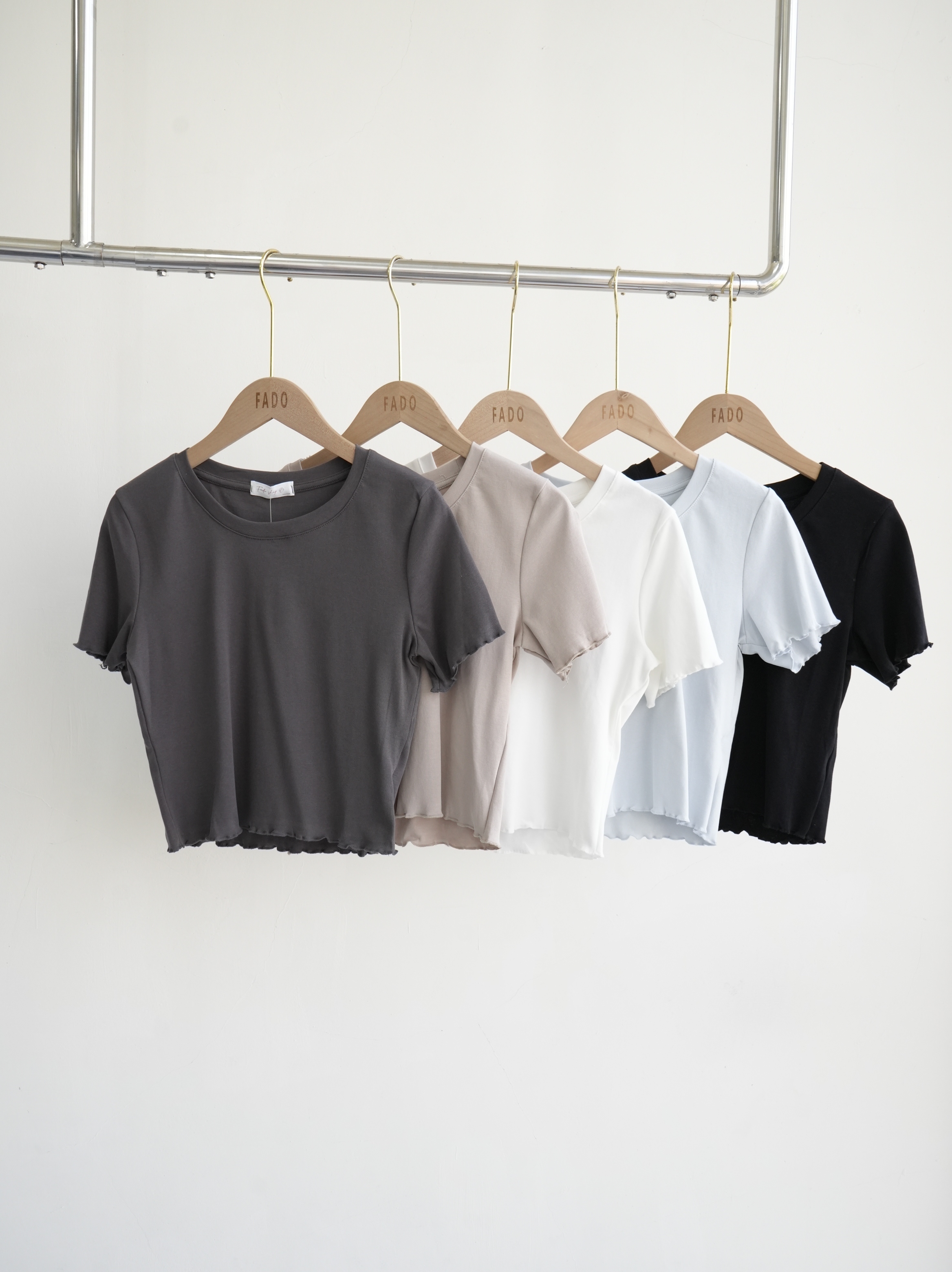 法朵Fado shop｜短版圓領捲邊短T 0213102