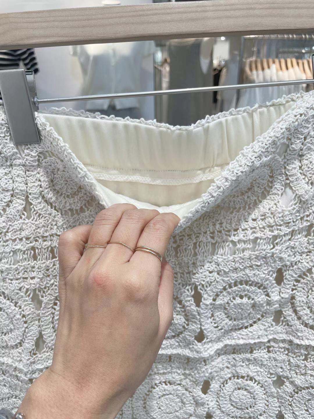 通花民族風短裙(杏色)