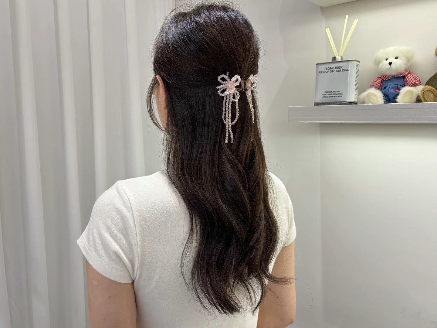 串珠蝴蝶結抓夾