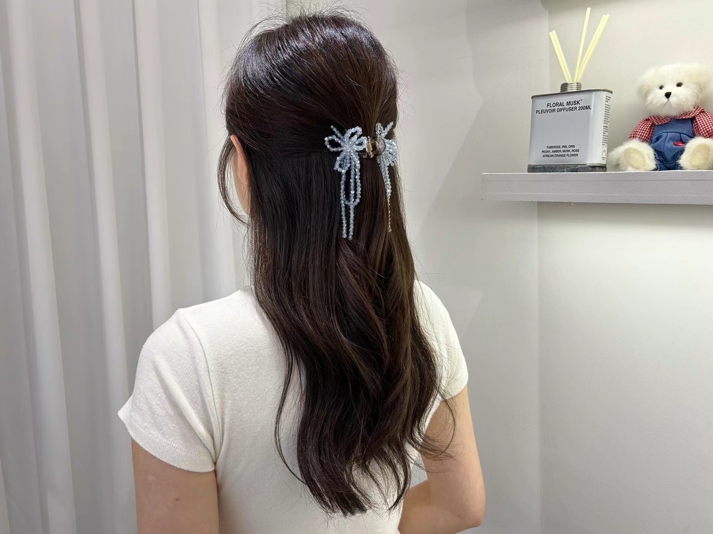 串珠蝴蝶結抓夾