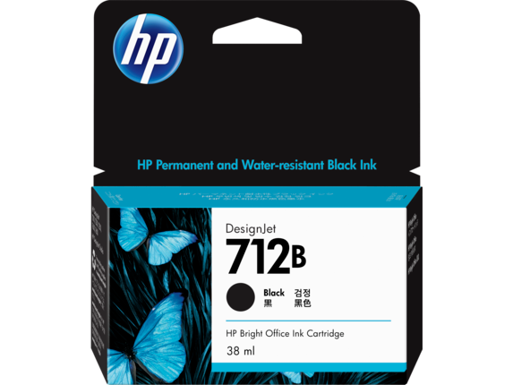 HP 712B DesignJet 38 毫升黑色墨盒 - 3ED28A